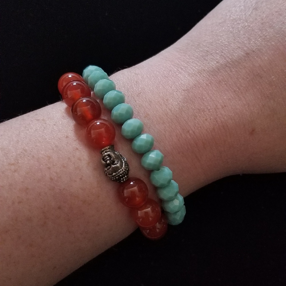 Blue-Green Glass Bracelet